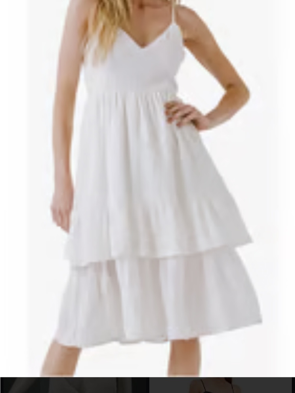 Endless Rose two tiered white midi dress size medium new